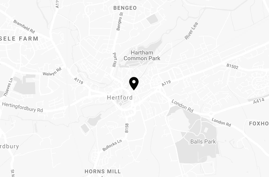 Map of Hertford - Hertfordshire Dental Group