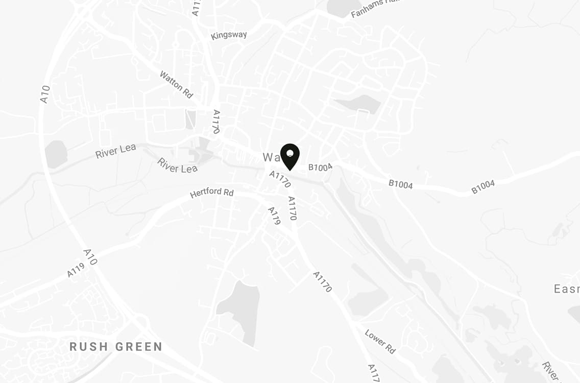 map or Ware -  Hertfordshire Dental Group